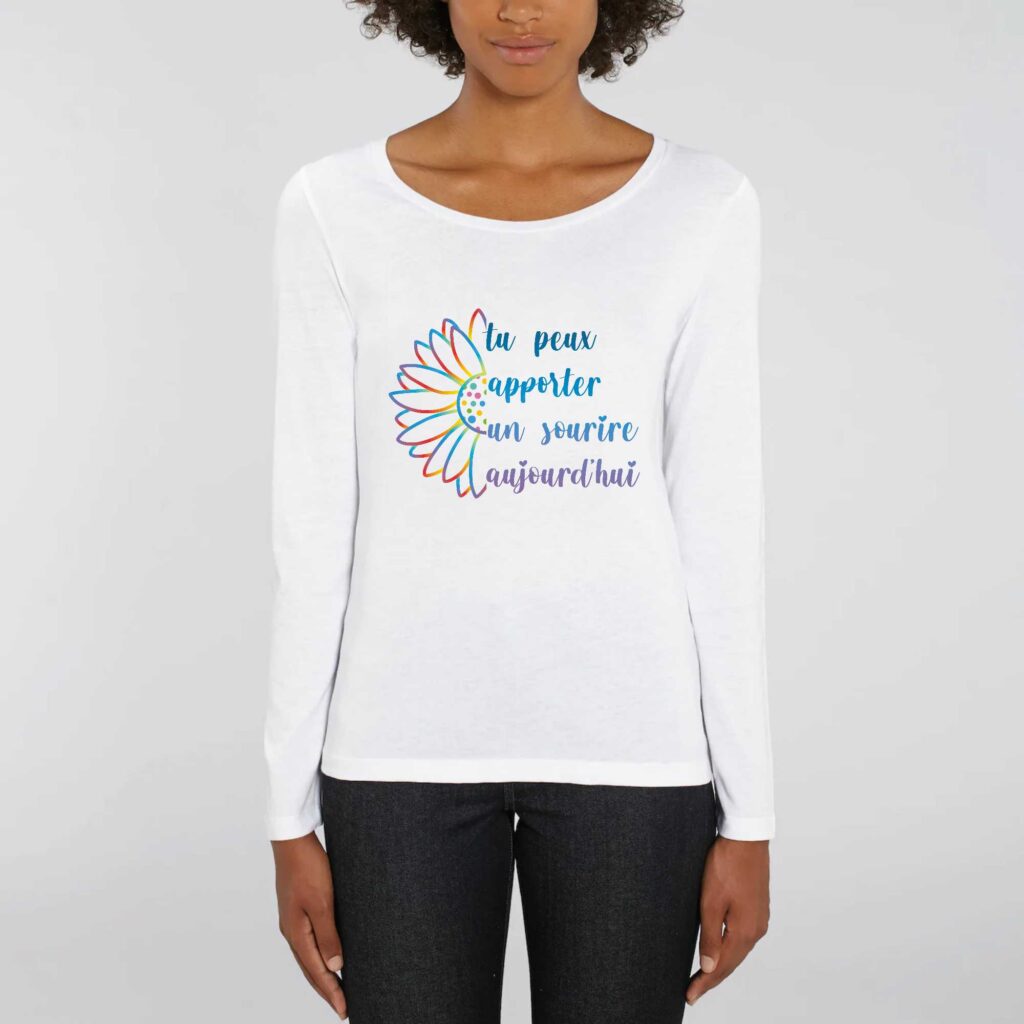 smile today, T-shirt Femme manches longues